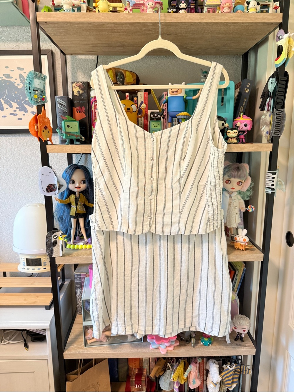 Old Navy pinstriped top and skirt set